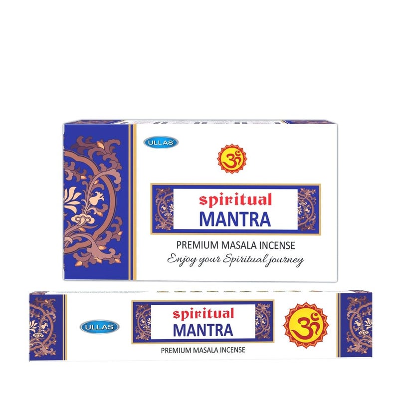 Ullas Spiritual Mantra Agarbathi Premium Masala Incense Sticks with Minty Fragrance , 180 Incense Sticks - Image 1